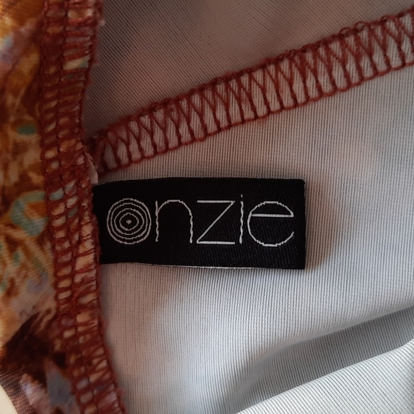 Onzie size small medium brown watercolor full length yoga athletic leggings - Picture 6 of 10